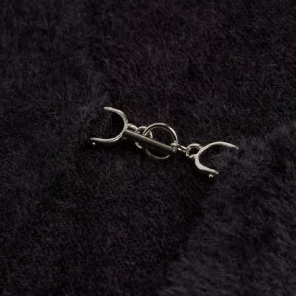 Fuzzy Black Top with Chain Detail 🪄 - Picture 2 of 6